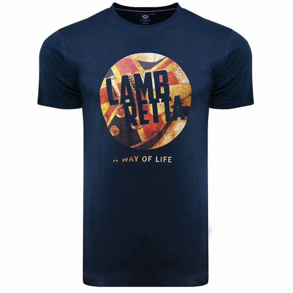 Lambretta Lambretta Union Jack Guitar T-Shirt Navy